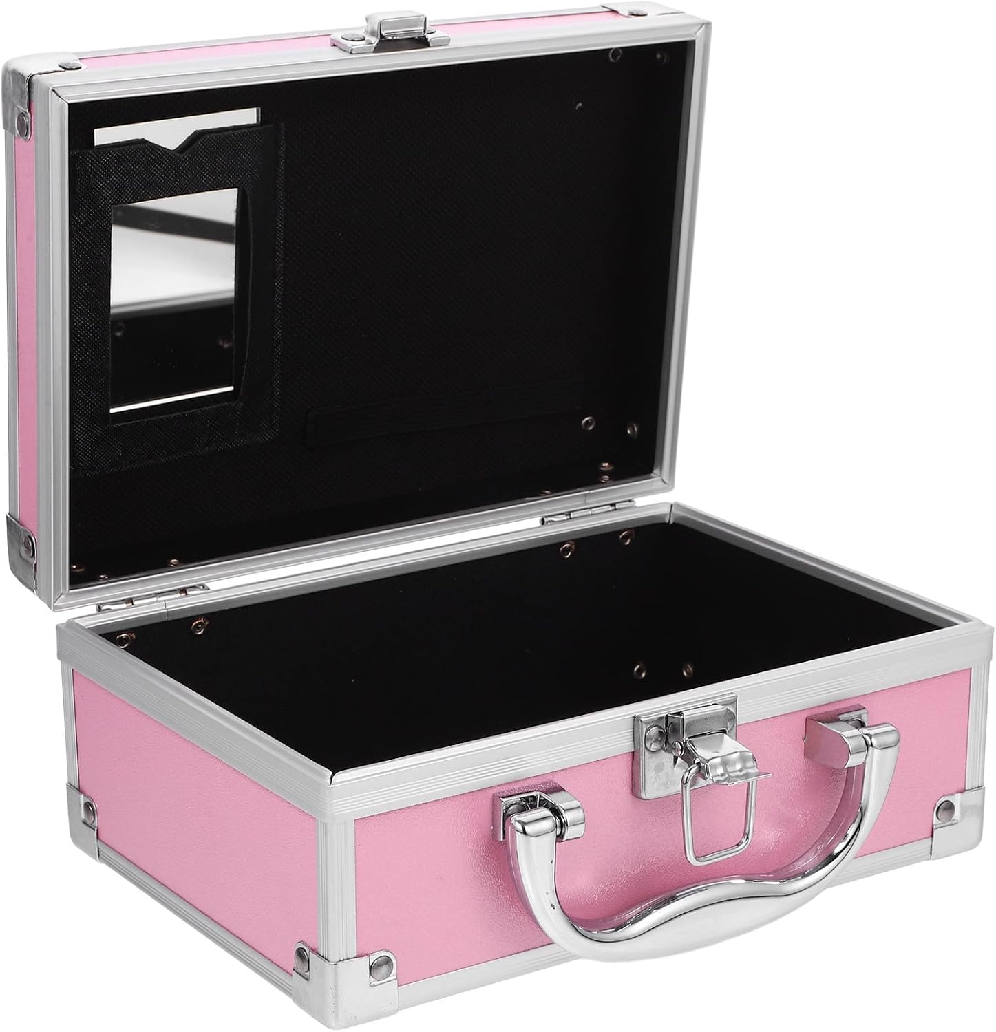 SECFOU Aluminum Alloy Makeup Storage Box with Easy Organization and Ample Space Portable Cosmetic Case for Travel Accessories and Instrument Storage