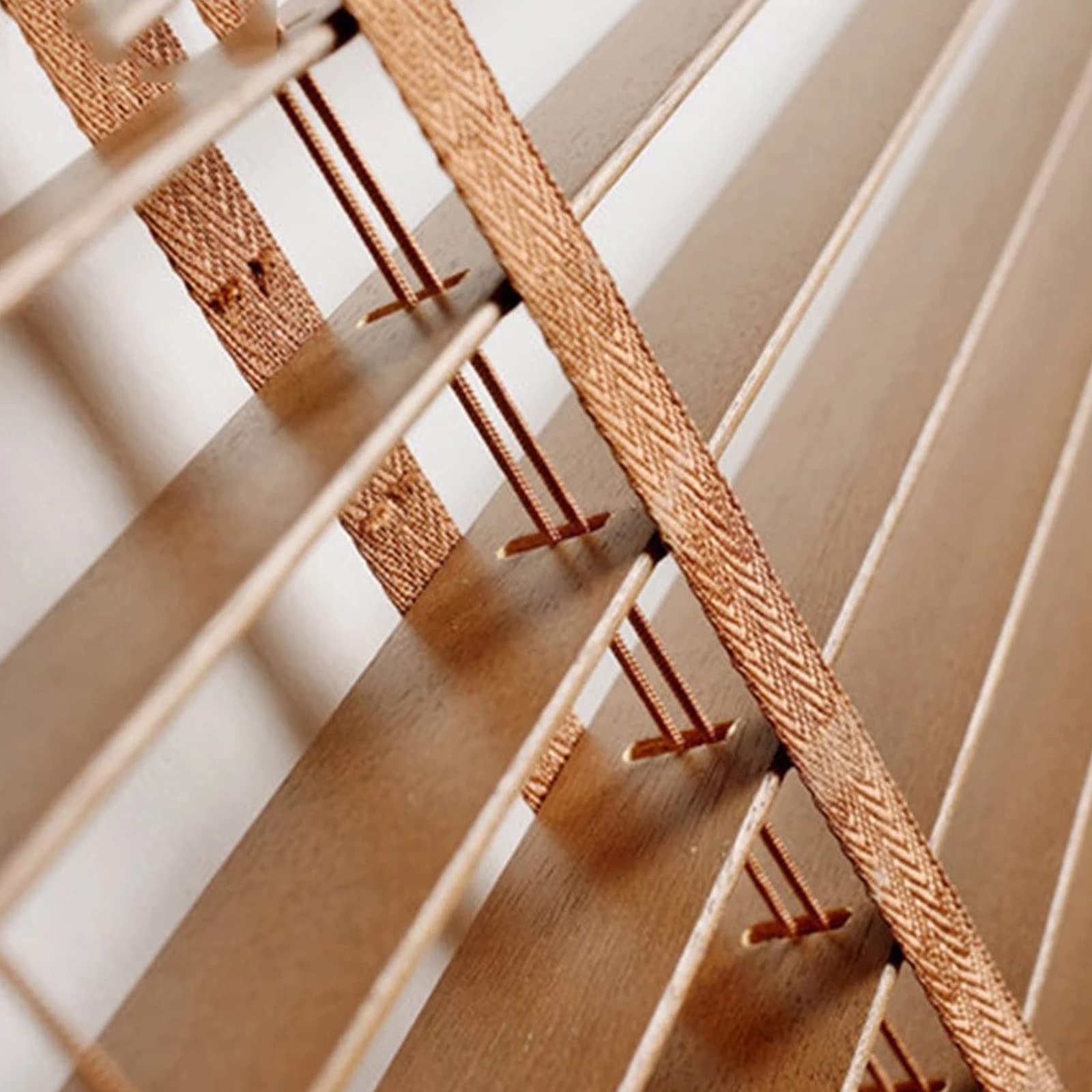 Holzjalousien, 50 mm breite Lamellen für Büro, Zuhause, Verdunkelung und Wärmedämmung, Echtholz-Fensterbehandlung, anpassbare Größe (120 x 220 cm)