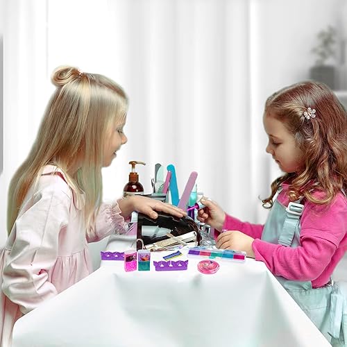 Miniatura 6 de Townley Girl The Little Mermaid - Bolsa de cadena rellena de maquillaje de 11 piezas con esmalte de uñas despegable, sombra de ojos, accesorios para