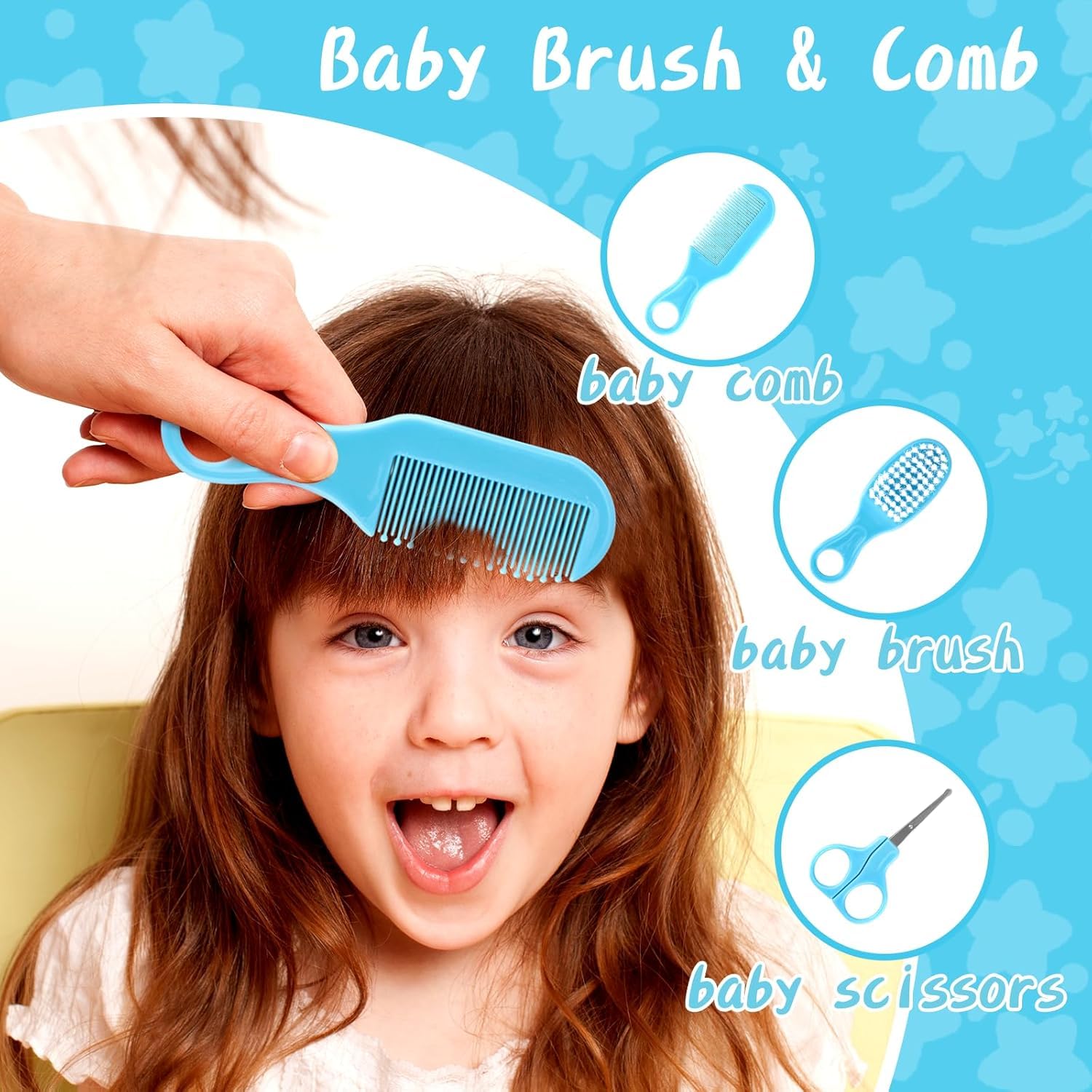 Kit de aseo y cuidado de la salud del bebé, juego portátil de cuidado de seguridad para bebés con cepillo para el pelo, peine, cortaúñas, aspirador nasal para guardería, recién nacidos, niñas y niños