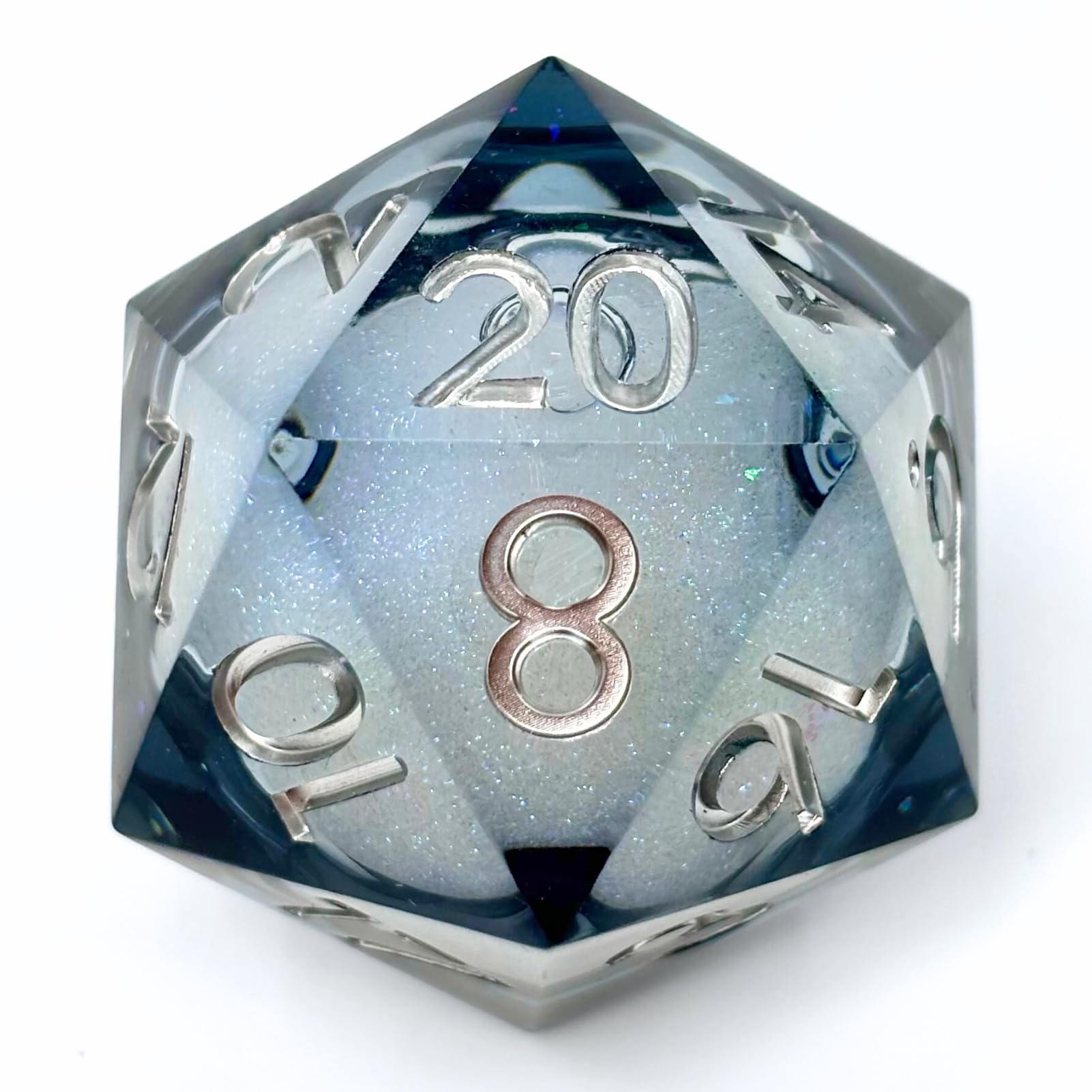 Sage's Portal Souls Liquid Core D20 33mm Chonky Sharp Edge Resin Die DND Dice for Dungeons and Dragons RPG Tabletop TTRPG (Winter Souls)