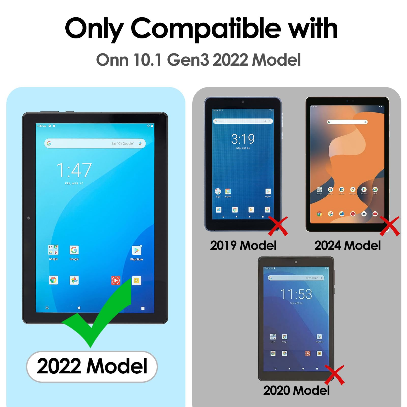 Suppeak 2-Pack Screen Protector Compatible with ONN Surf Gen 3 2022 10.1