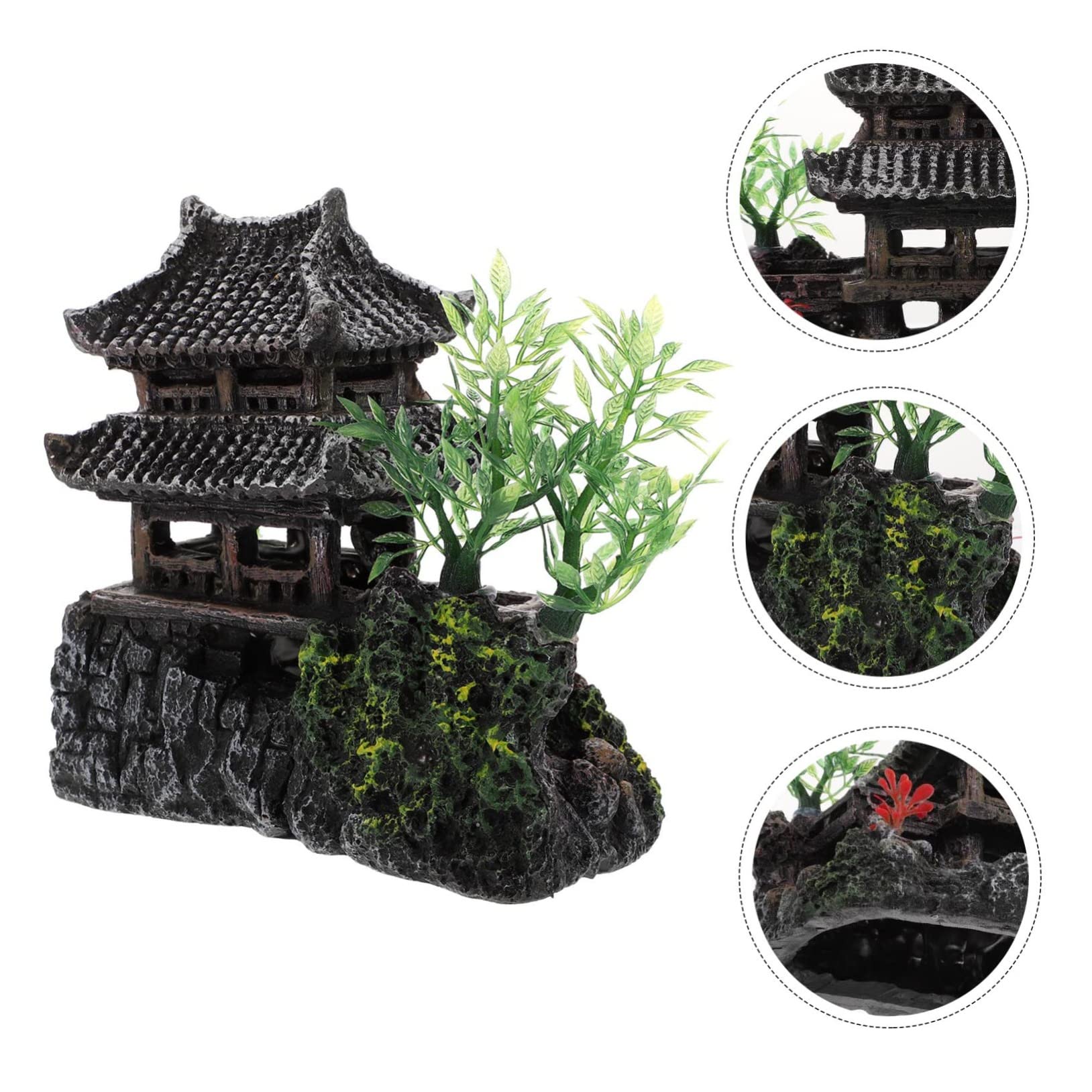 minkissy 1pc Fish Tank Landscaping Room Fish Tank Decoration Fish Tank Rock Hiding Cave Fish Tank Landscape Rock Fish Tank for Betta Fish Aquarium Decoration Boutique Resin Ornamental Fish