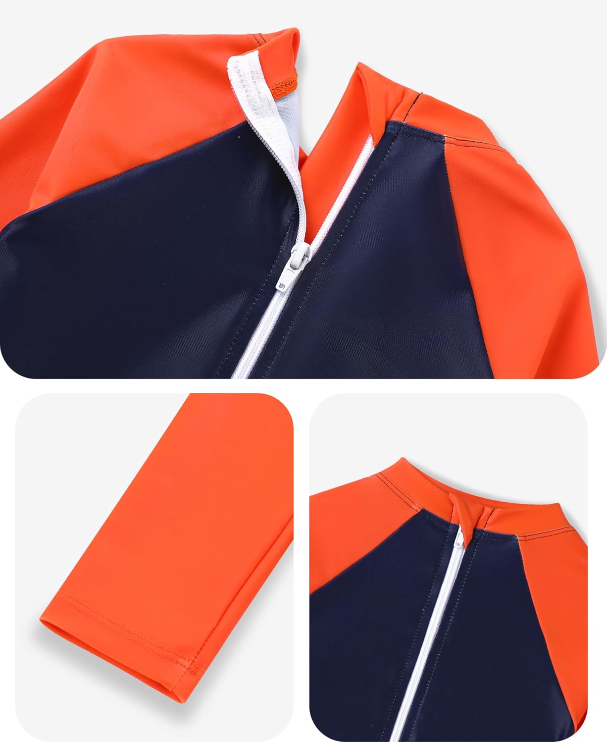Redair Toddler Baby Boys Rash Guard Swimsuit Long Sleeve One Piece Swimwear Zip Bathing Suit with UPF 50+ 0-24 Months - Image 2