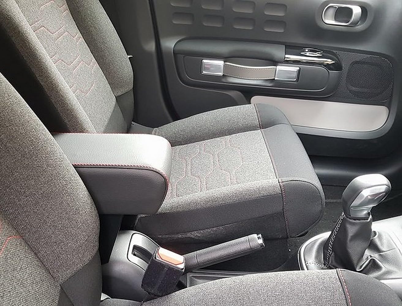 Accoudoir Noir Premium Pour Citroën C3 (2017) - Rangement Spacieux Et Montage Facile Aux Points D'origine