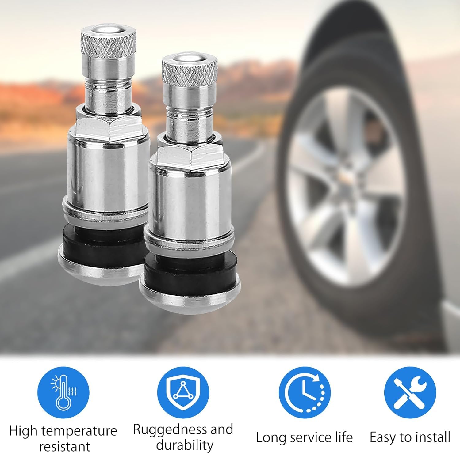8 pezzi di valvole per auto in acciaio inossidabile da 11,3 mm - Valvola per pneumatici antideflagrante e ermetica, inserto valvola antiruggine e resistente alla corrosione, valvole per auto, SUV