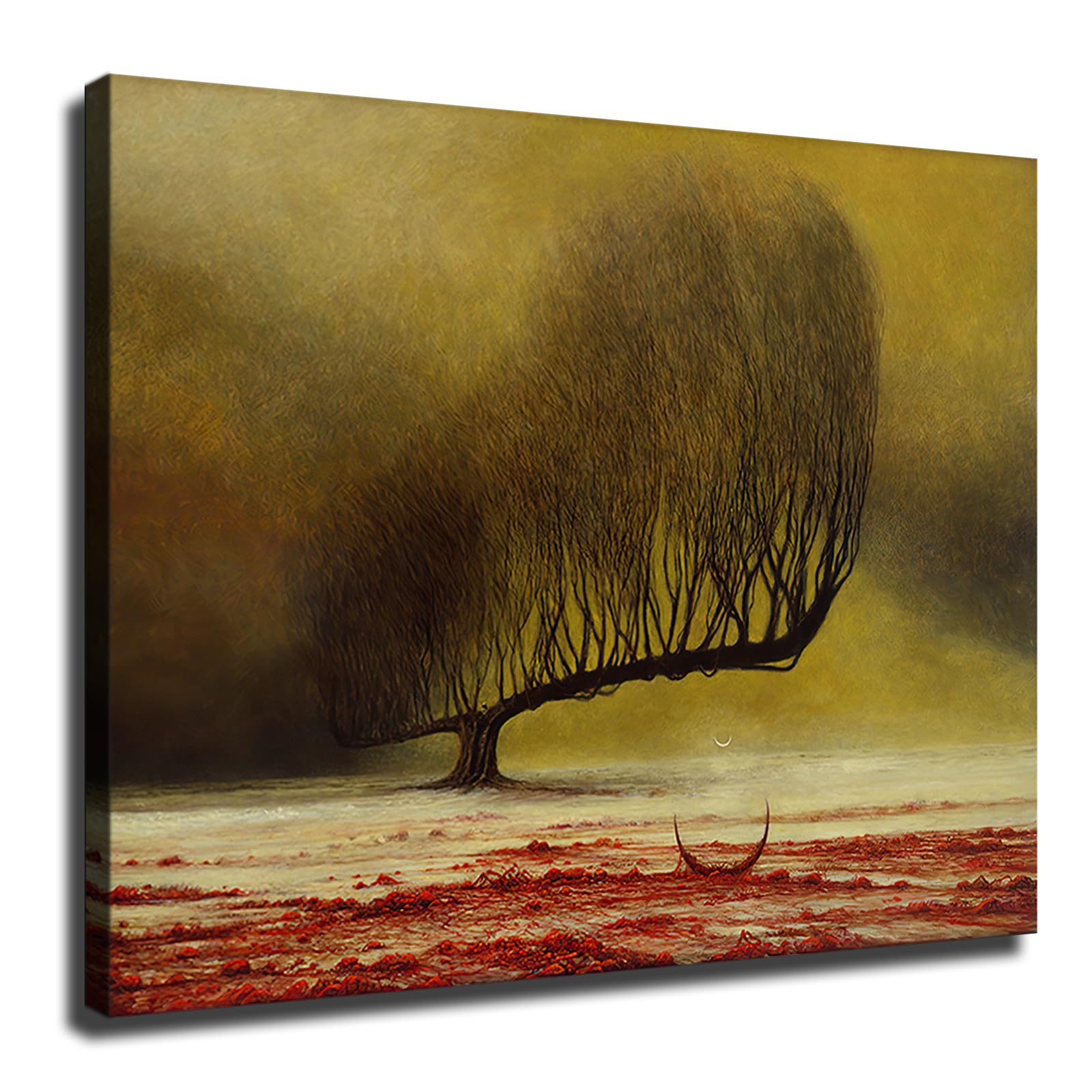 AnzAga Zdzislaw Beksinski Surrealism Art Painting Poster Art Prints Living Room Office Decor Modern Family Bedroom Decor Posters (12x18inch-Framed)