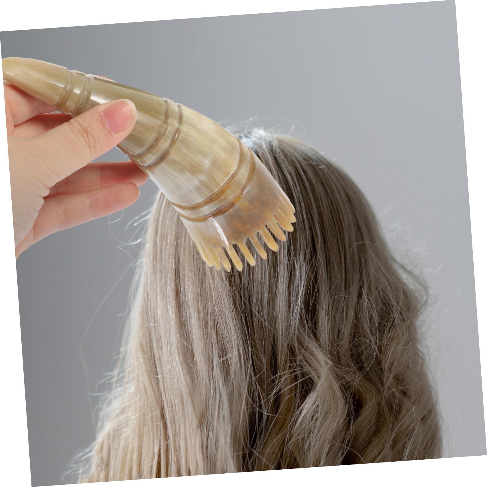 2stücke Kopfhautmassage-kamm Aus Echtem Horn Zähne Ergonomisches Design Für Entspannende Kopfhautbehandlungen Und Massage Für Altersgruppen