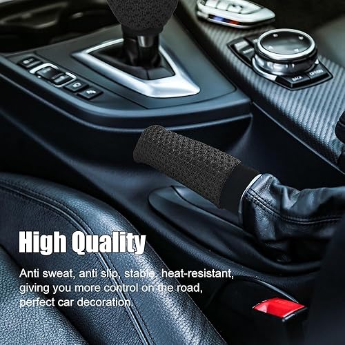 Miniatura 5 de Funda para pomo de palanca de cambios y funda para freno de mano para automóvil, protector antideslizante para palanca de cambios de freno de mano,