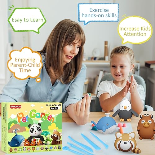 Miniatura 7 de Arcilla seca al aire para niños, kit de arcilla para modelar 12 cajas con 5 herramientas de escultura, modelo de arcilla mágica segura no tóxica,