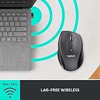 Vista 7 de Ratón inalámbrico Logitech M705 Marathon, ratón inalámbrico para juegos, receptor USB-A de 2.4 GHz, 5 botones programables, batería de 3 años, PC