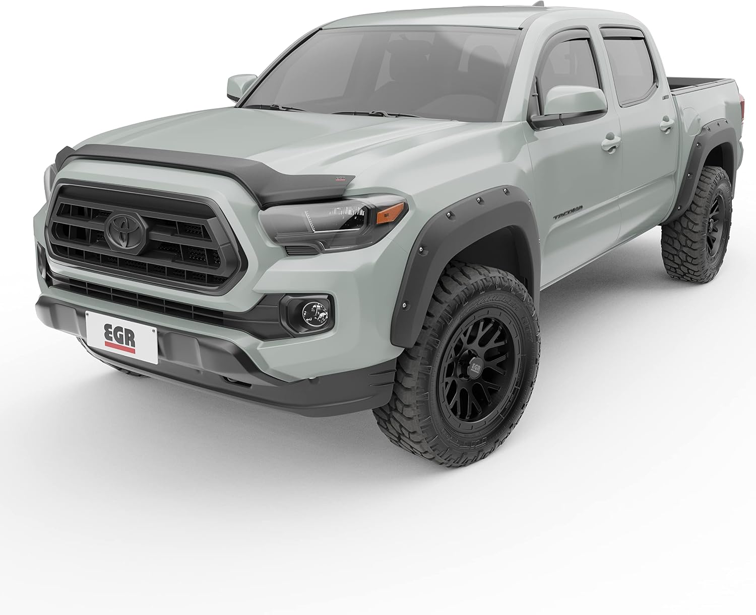 EGR 305085 SuperGuard Hood Guard Bug Deflector Protector, Matte Black Finish, Compatible with Select 2016 to 2023 Toyota Tacoma All Cabs Models