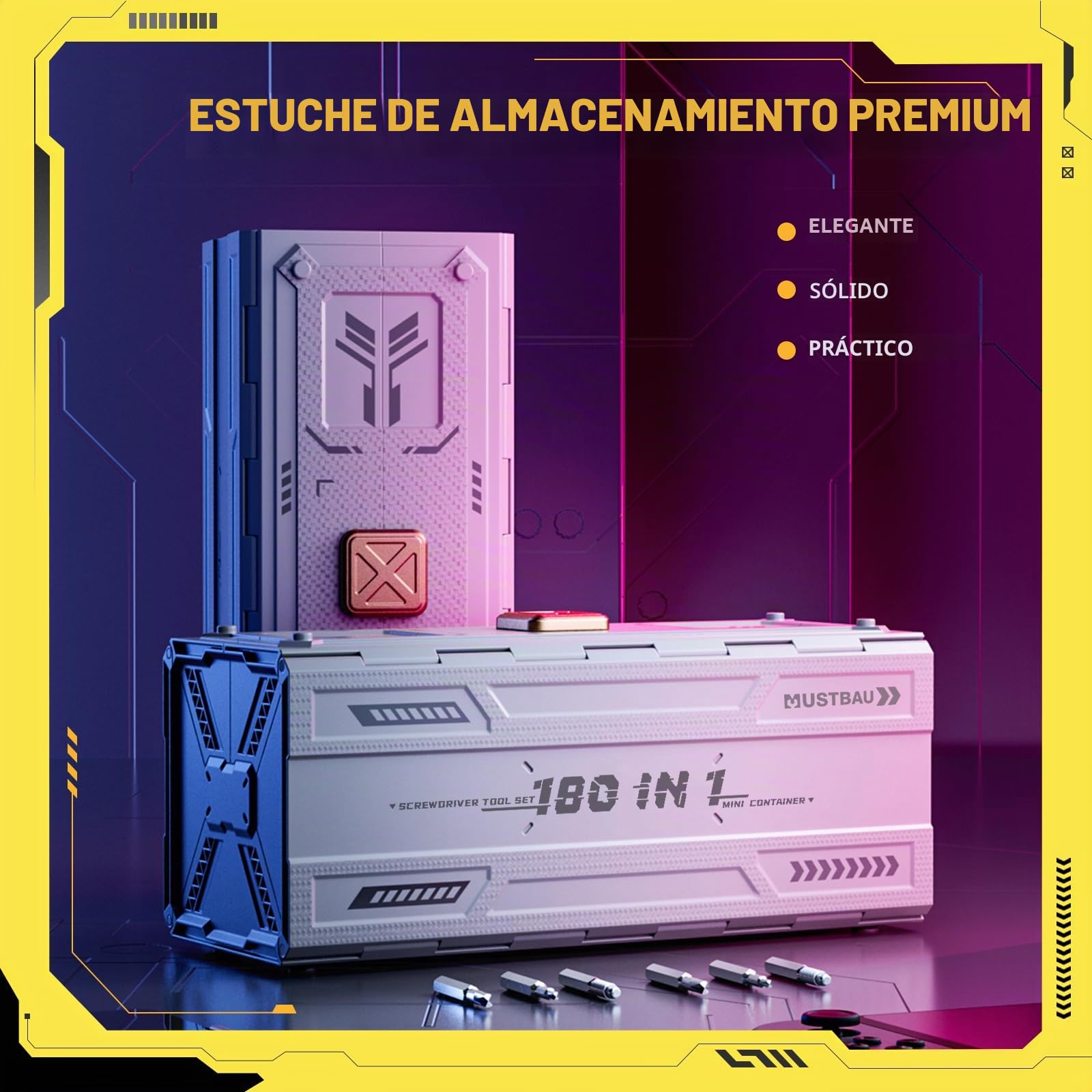 180 en 1 Kit Destornillador de Precisión, Mini Caja de Herramientas Mecánica 148 Puntas de Destornillador Magnéticas con Torx, Phillips, Triángulo, Para Teléfono, Portátil, Gafas, Cámara