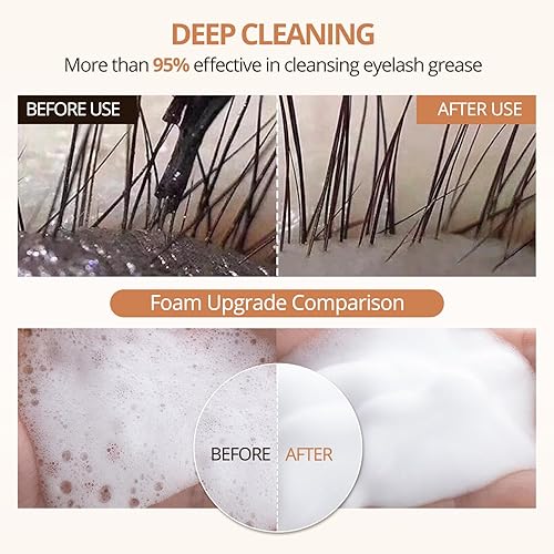 Miniatura 6 de Champú concentrado de pestañas, 3.4 fl oz, limpiador de pestañas, concentrado de lavado de pestañas, champú mejorado para pestañas DIY extensiones