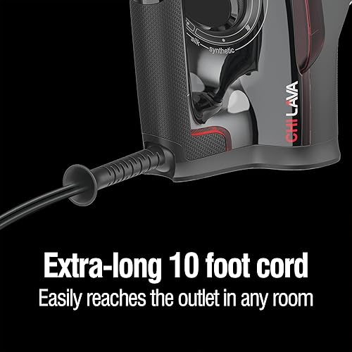 Miniatura 6 de CHI Plancha de vapor para ropa con más de 300 agujeros para un potente vapor, dial de guía de temperatura, 1700 vatios, cable XL de 10 pies, apagado