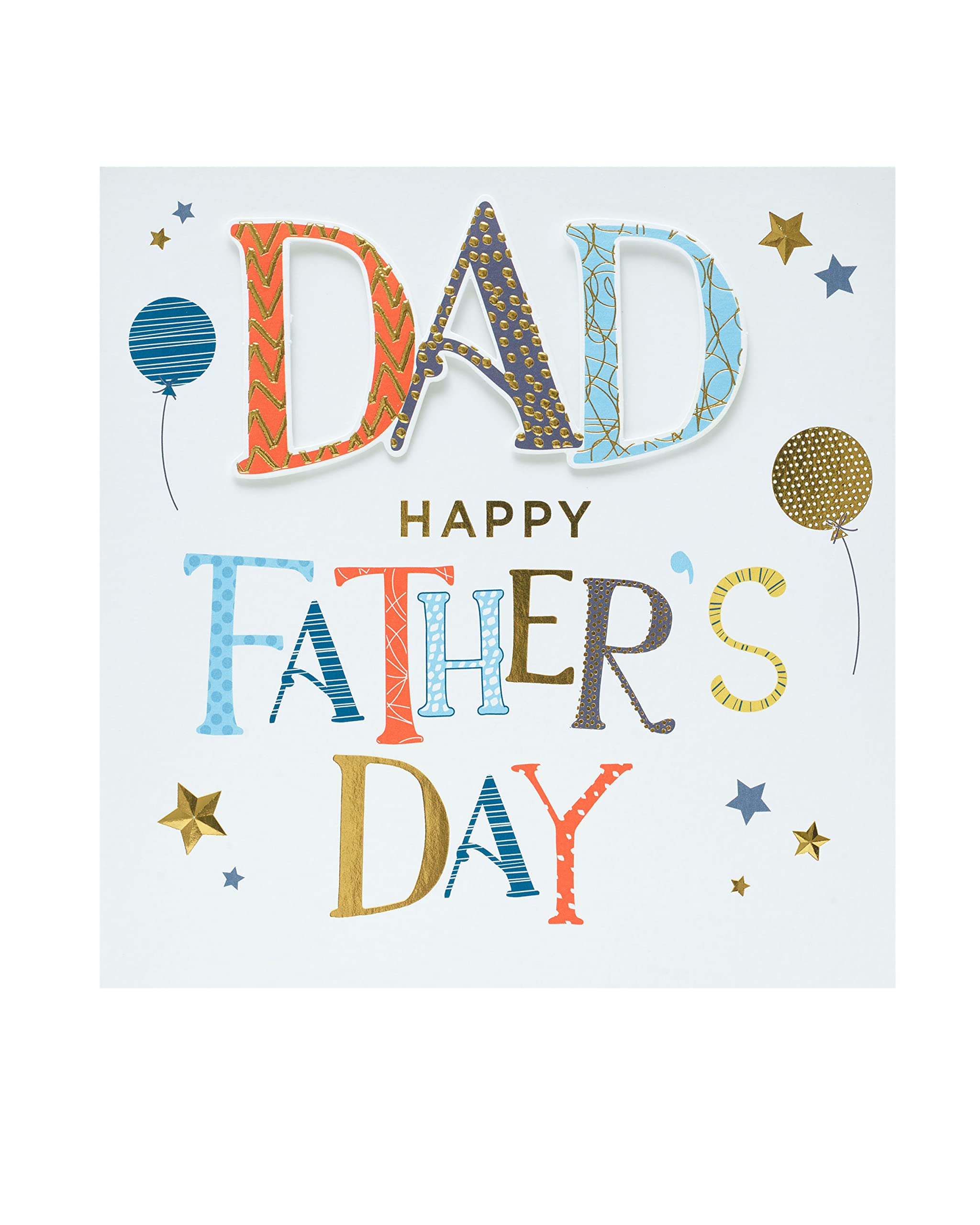 UK Greetings | Father's Day Card For Dad | Card for Dad, Grandad, Husband | Him, Boys, Men | Bold Letter Design | With Envelope | 18.6x18.6 cm