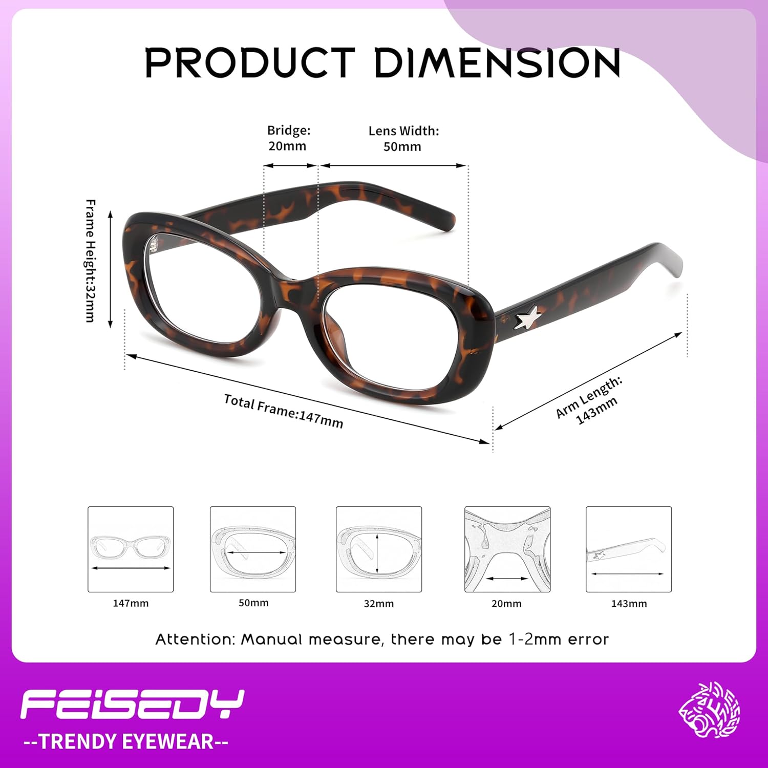 FEISEDY Retro Oval Blue Light Blocking Glasses for Women Nerd Fake Glasses Y2k Small Eyewear Frame B0229 - Image 6