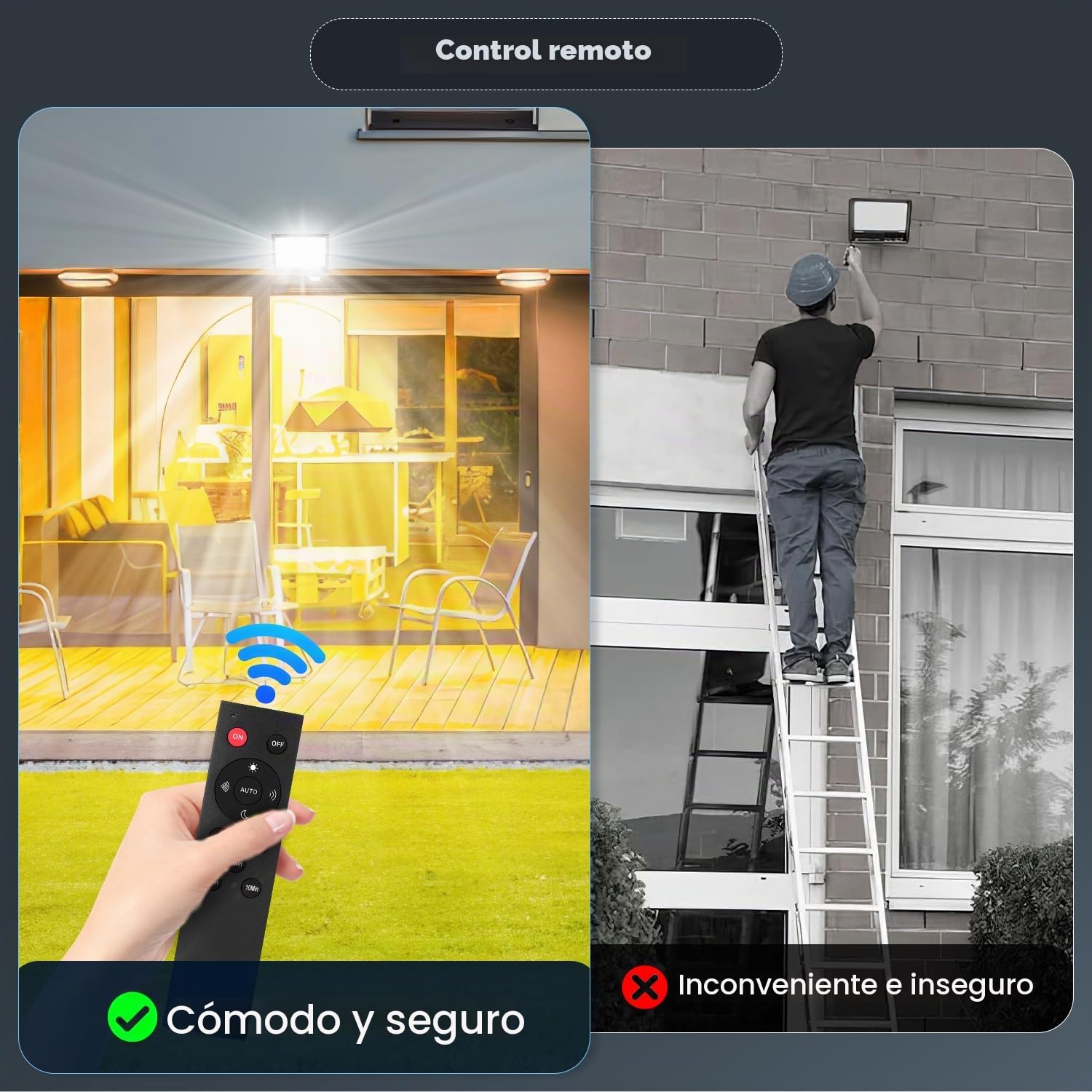 200W Foco LED Exterior con Sensor Movimiento,20000LM Foco Proyector LED con Control Remoto,6500K Blanco Frío Luz LED Exterior, para Patio, Jardín