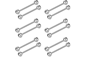 12-18mm Nipple Rings Tongue Barbell - Stainless Steel Piercing Jewelry