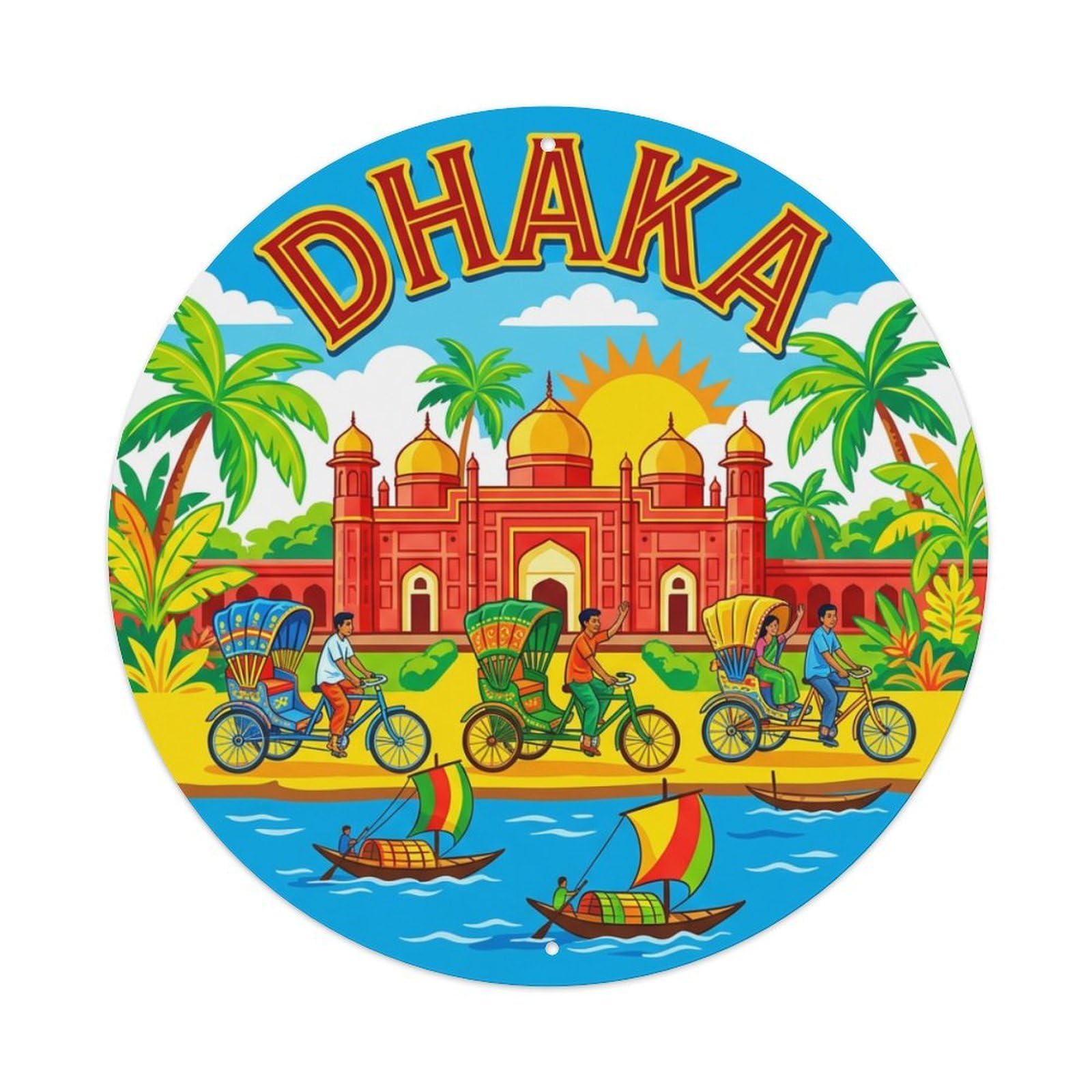 Vintage Travel Bangladesh Dhaka Metal Tin Sign