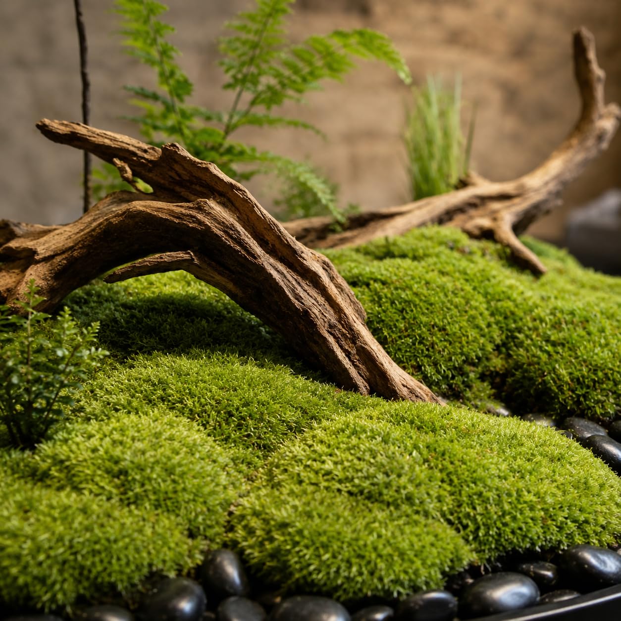 Centrotavola muschio naturale verde, artificiale con base composita 28mm, per ristorante e casa, stile New Chinese Aesthetic, Everlasting Moss 110cm Long Xiangyi
