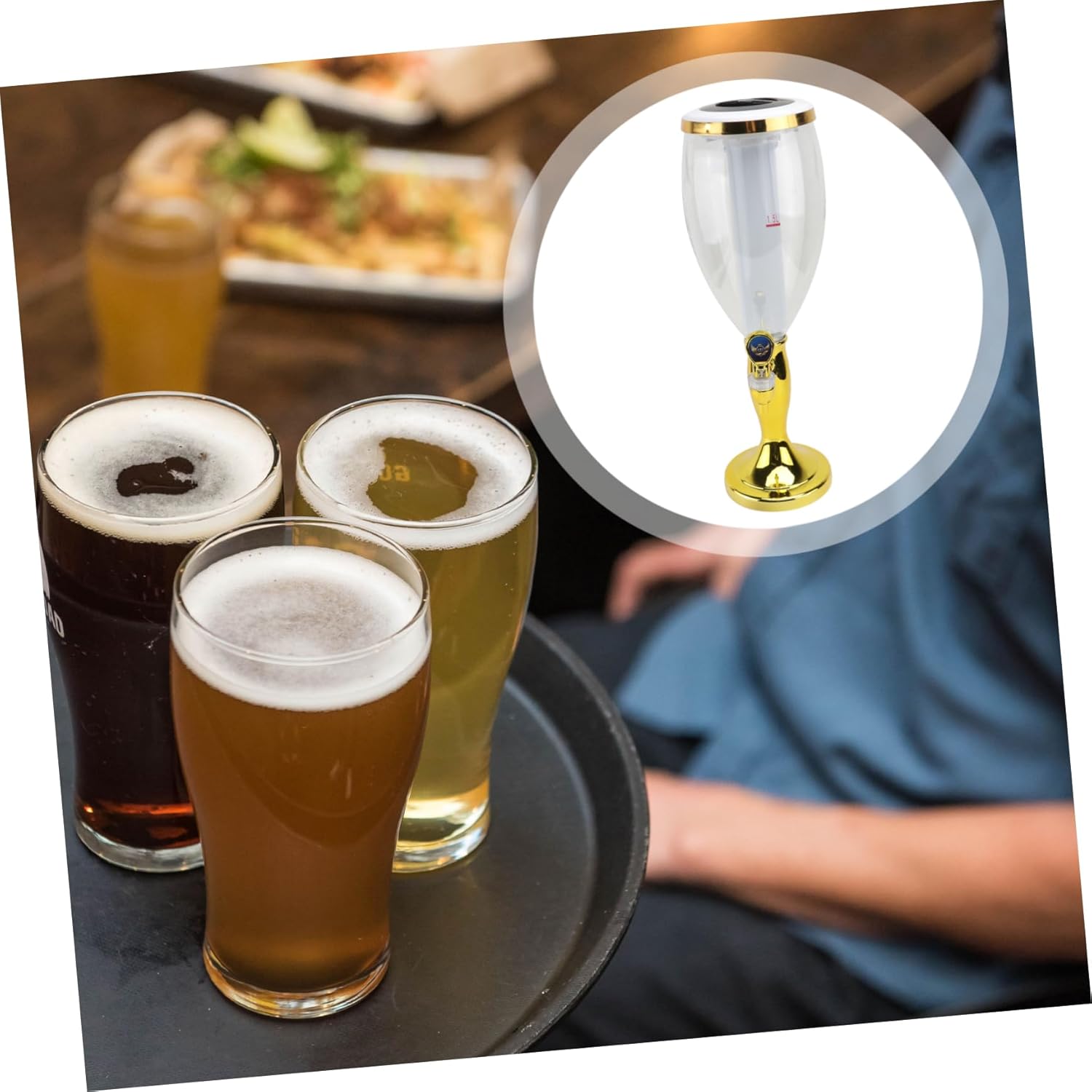 1.5l Led Beer Tower Dispenser for Home Bar Glowing Punch Fountain for Parties