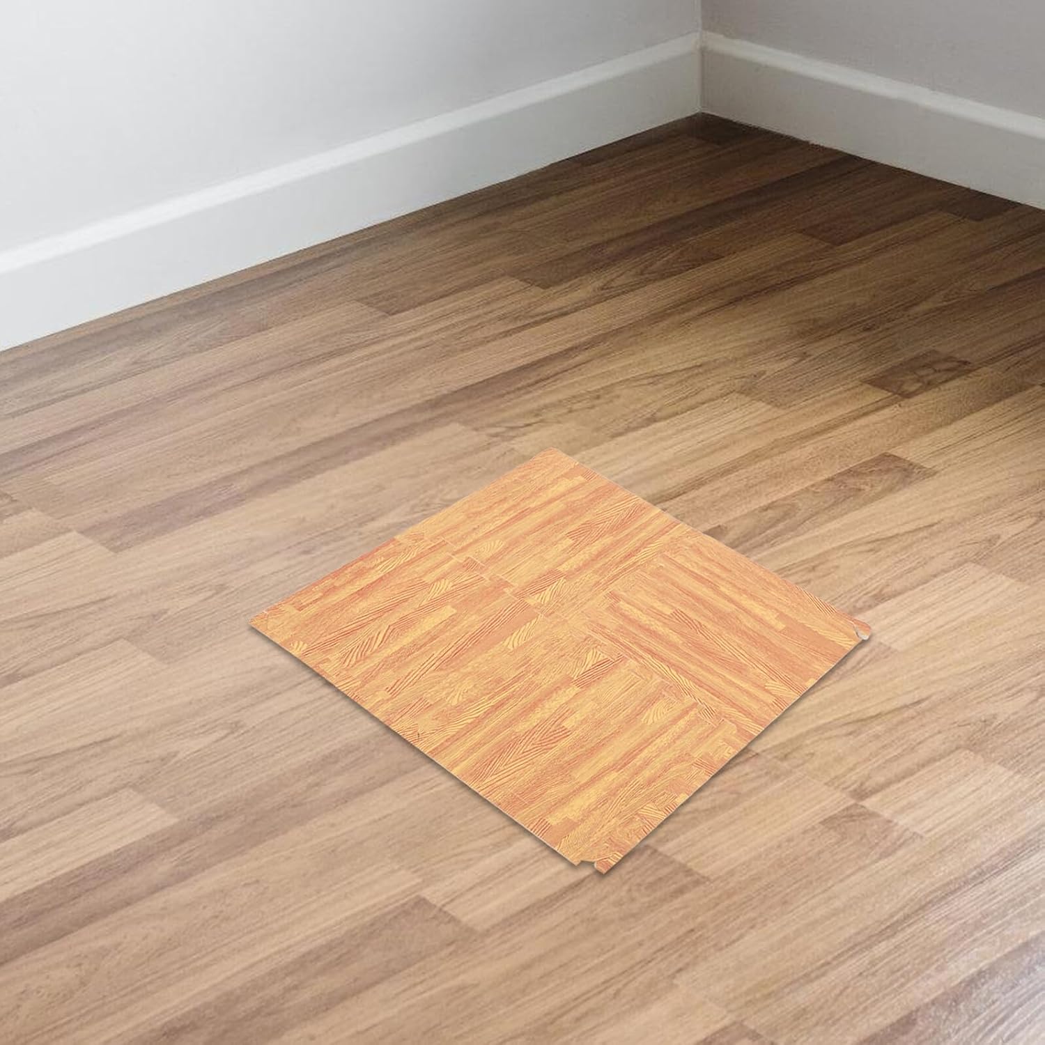 Toyvian 12pcs Wood Grain Puzzle Play Mats Eva Floor Tiles Interlocking Crawling Mat Non-Toxic Gym Flooring Tiles for Home and Bedroom