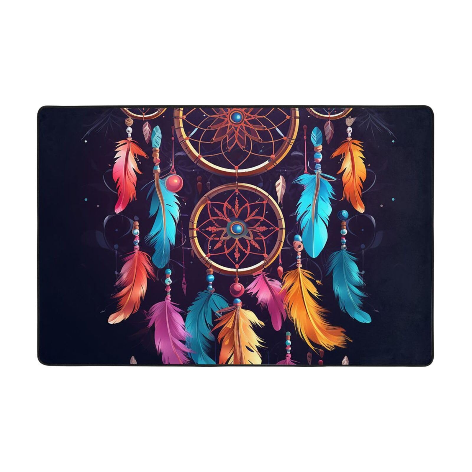 Tapis moderne coloré 91x61 cm en peluche courte pour salon et chambre