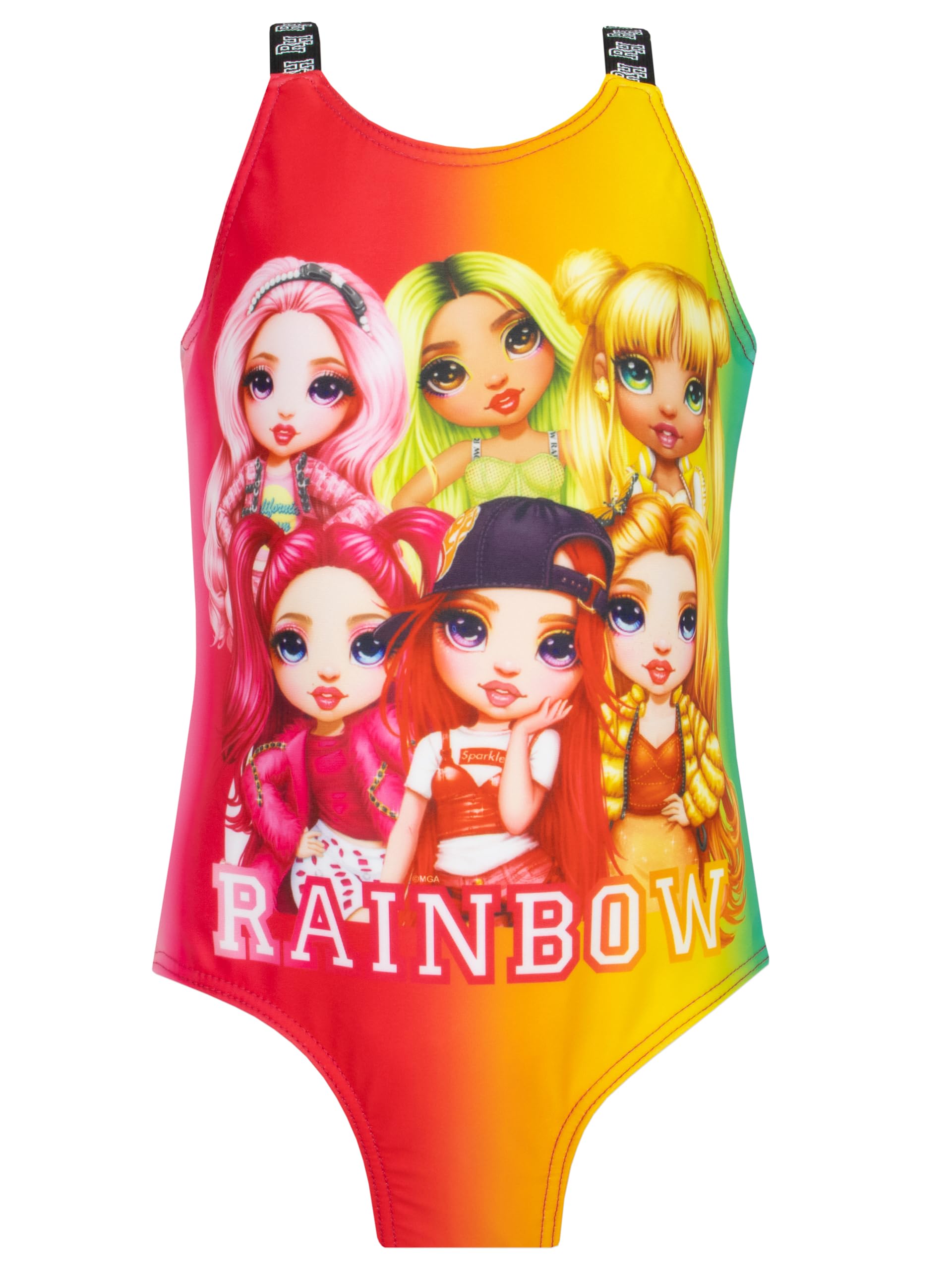 Rainbow High Girls Swimsuit | Bella Girls One Piece Swimming Costume | Childrens Swimwear | Multicolour 11-12 Years