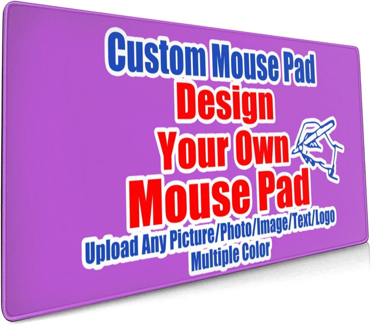 35.4"x15.7" Custom Mouse Pad Personalized Gaming Mouse Pad Large with Photo/Image/Text/Logo Customized Desk Pad Keyboard Mat for Gift Office Adults Kids Christmas Halloween Mediumorchid