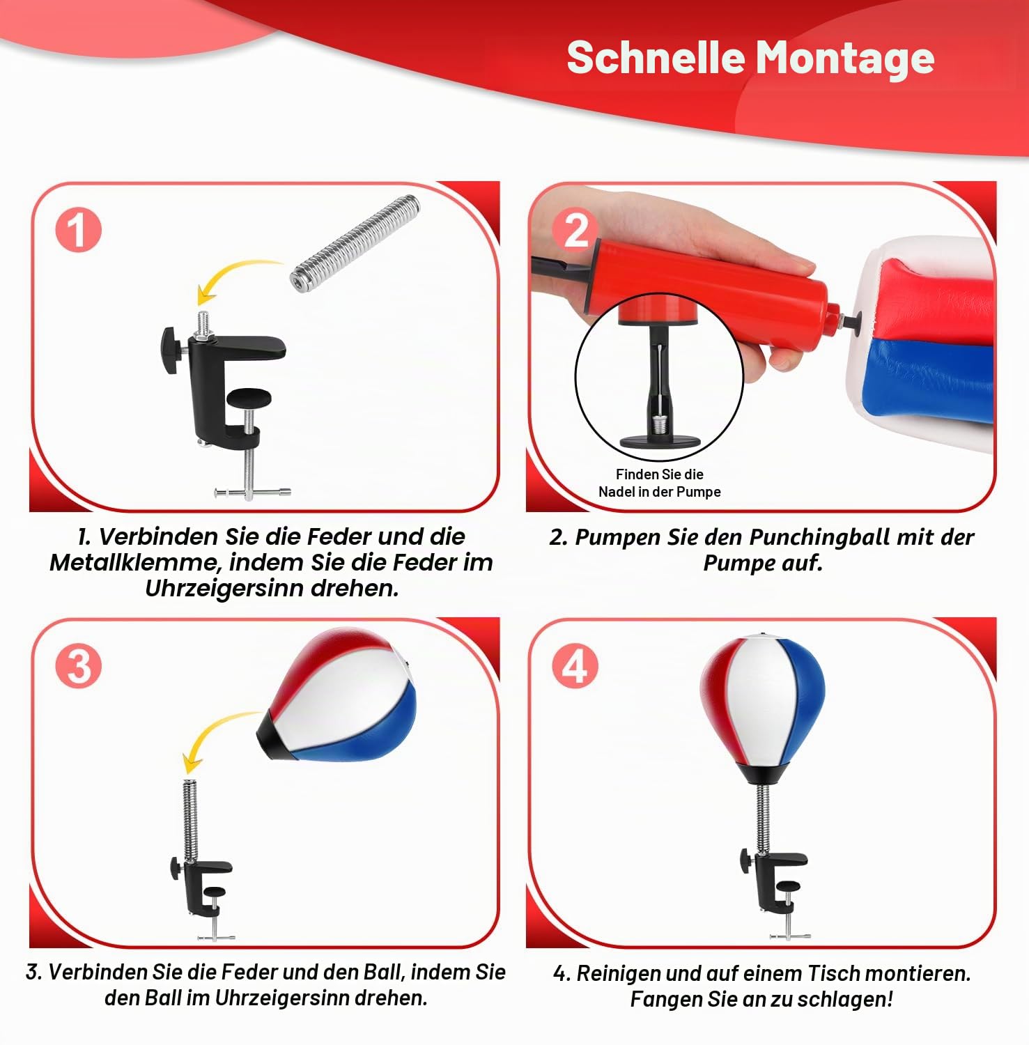 NZQXJXZ Punchingball Tisch, Desktop Boxsack, Büro Punching Ball, Boxsack für den Schreibtisch, Stressabbau mit Schreibtischklemme für Bürotisch und Theken, lustiges Geschenk für Freunde oder Kollegen