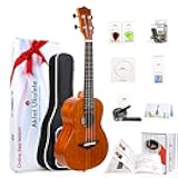 Ukulele, AKLOT Concert Ukelele Solid Mahogany 23 inch for Professional Beginners Adults Kit with Free Online Courses and Uke Accessories, AKC23