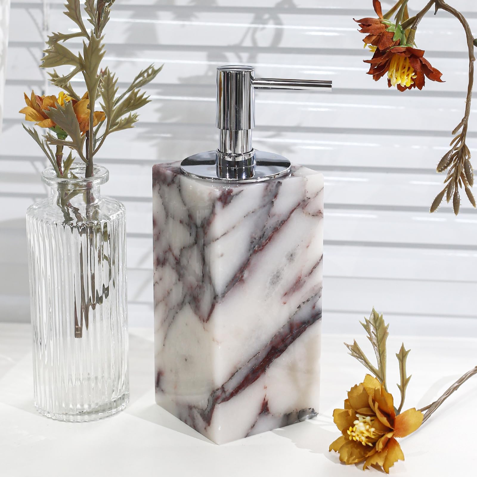 Luxus Marmor Seifenspender für Badezimmer Calacatta Viola