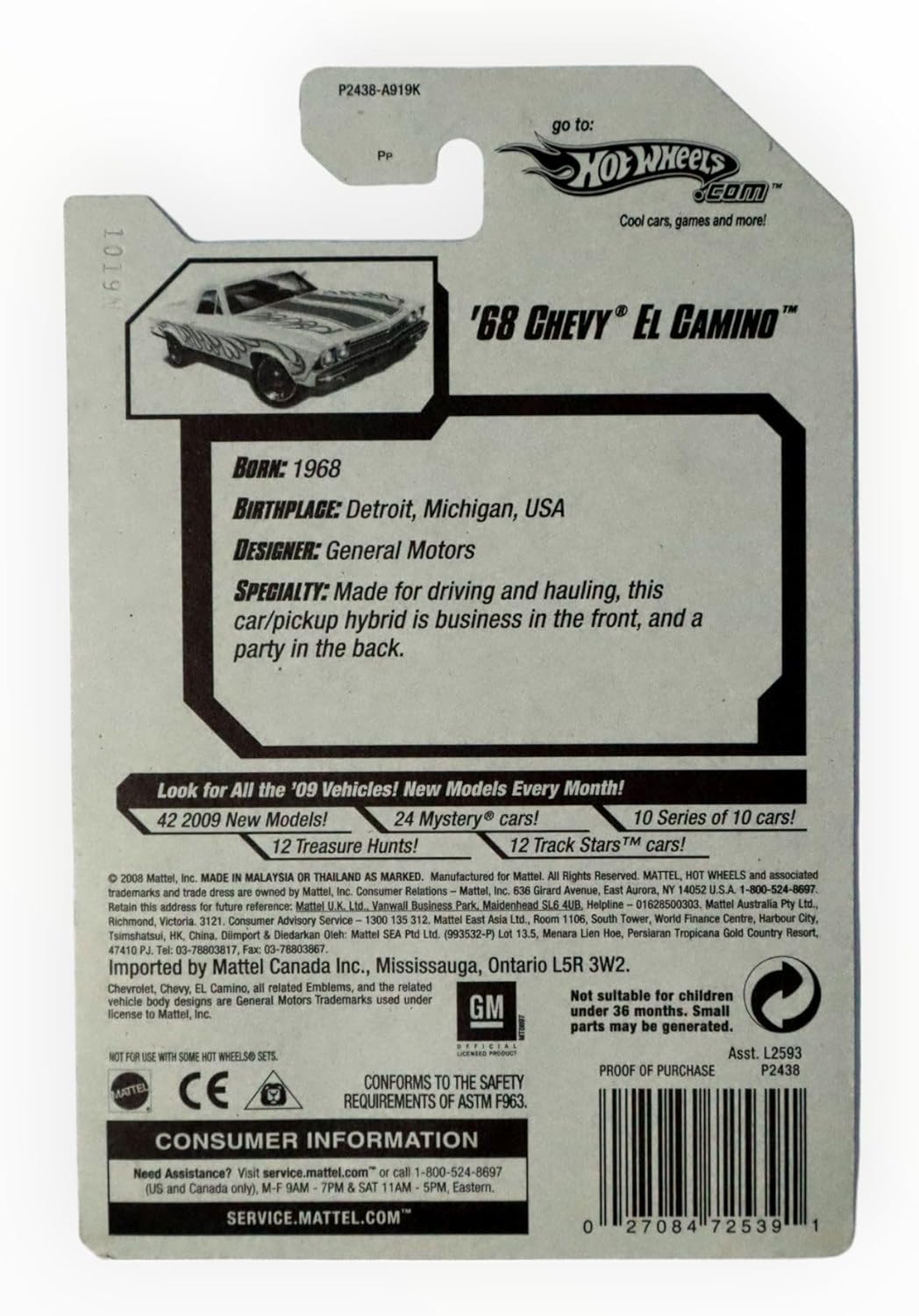 Hot Wheels '68 Chevy El Camino, Heat Fleet '09 2/10