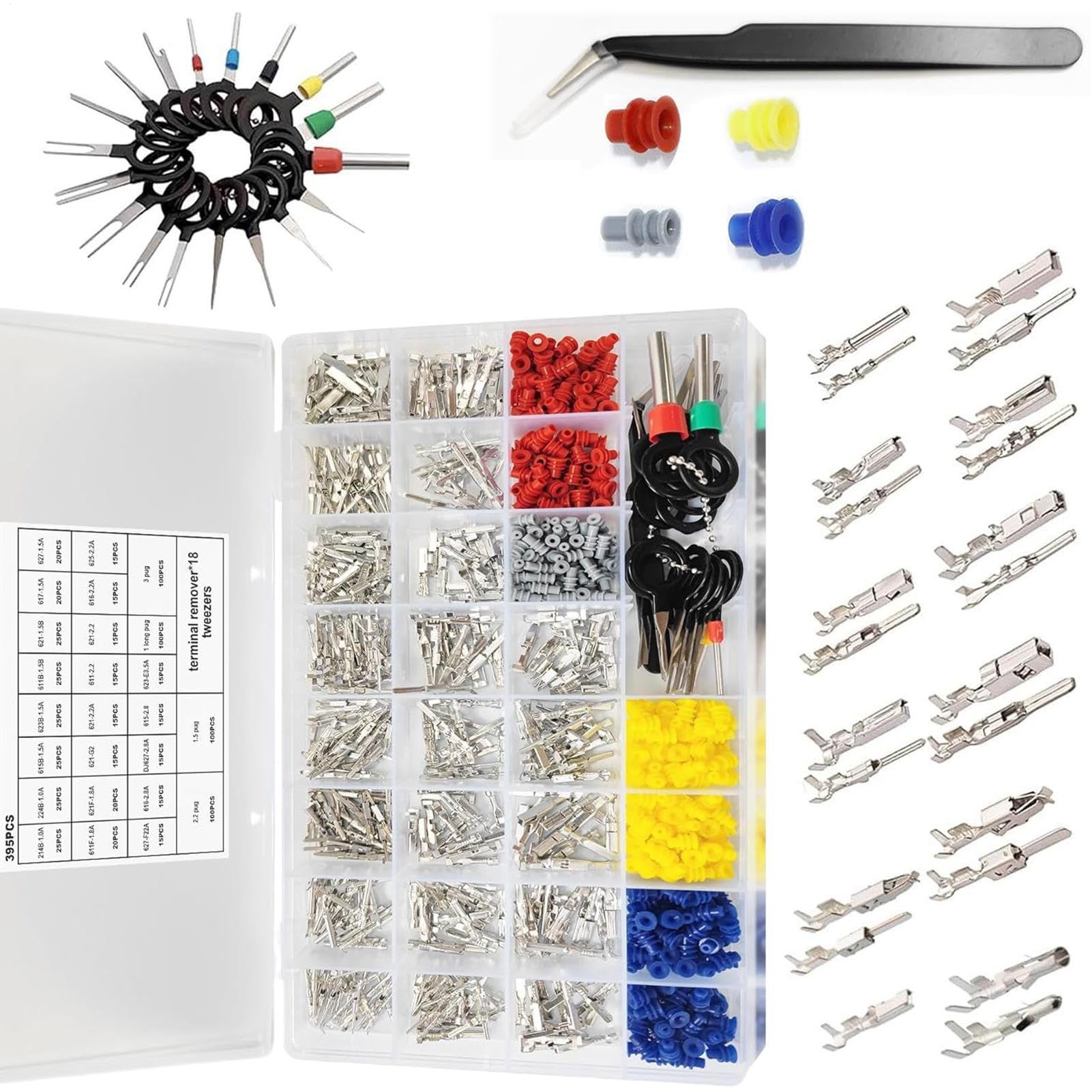 Conectores eléctricos multifunción con terminales automotrices en kit de 21 tipos para coche 8