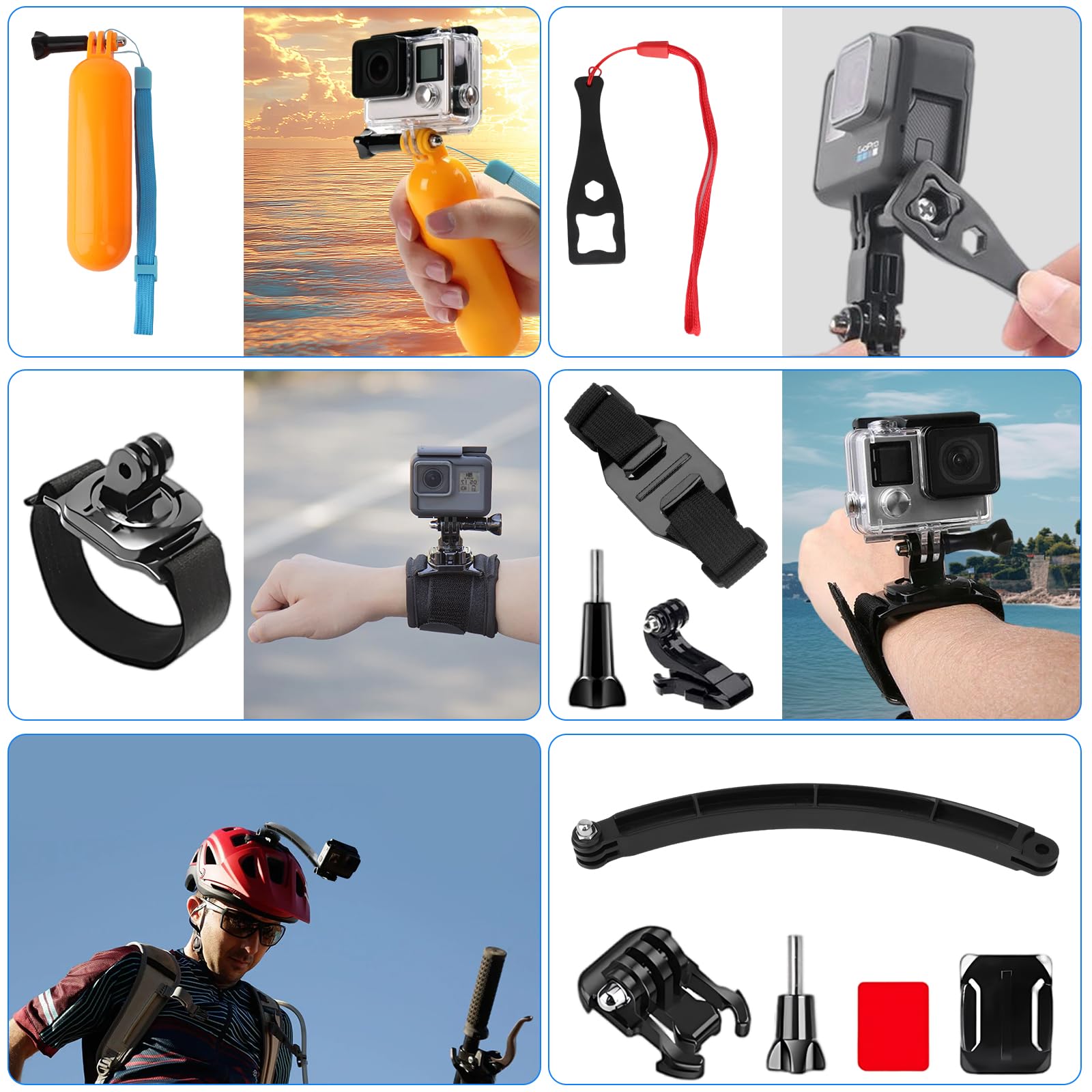 85-in-1 Action Kamera Zubehör Set, Zubehör-Set für Action Cam,Kompatibel mit DJI, Xiaoyi, SJCAM, GoPro, EZVIZ und Anderen Actionkameras
