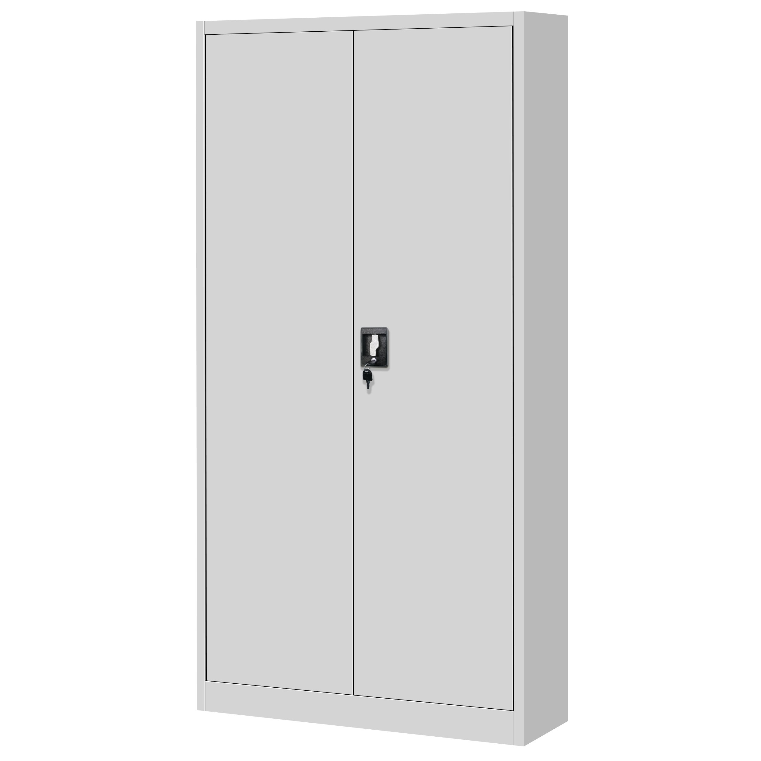 Jan Nowak Set di 4 Armadio da Ufficio C001 Archivio per Officina in Metallo Verniciato a polvere Chiudibile 185 cm x 90 cm x 40 cm (Grigio)