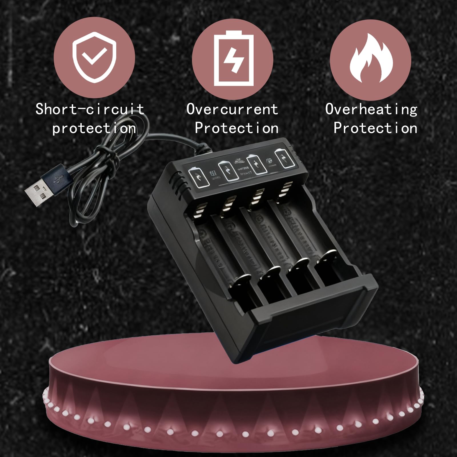 Caricabatterie Indipendente A 4 Slot Per Batterie Ricaricabili AA E AAA Ni-MH, Display LCD, Sistema Di Raffreddamento E Sicurezza Avanzata Per Ricariche Efficaci, Caricatore Pile Ricaricabili