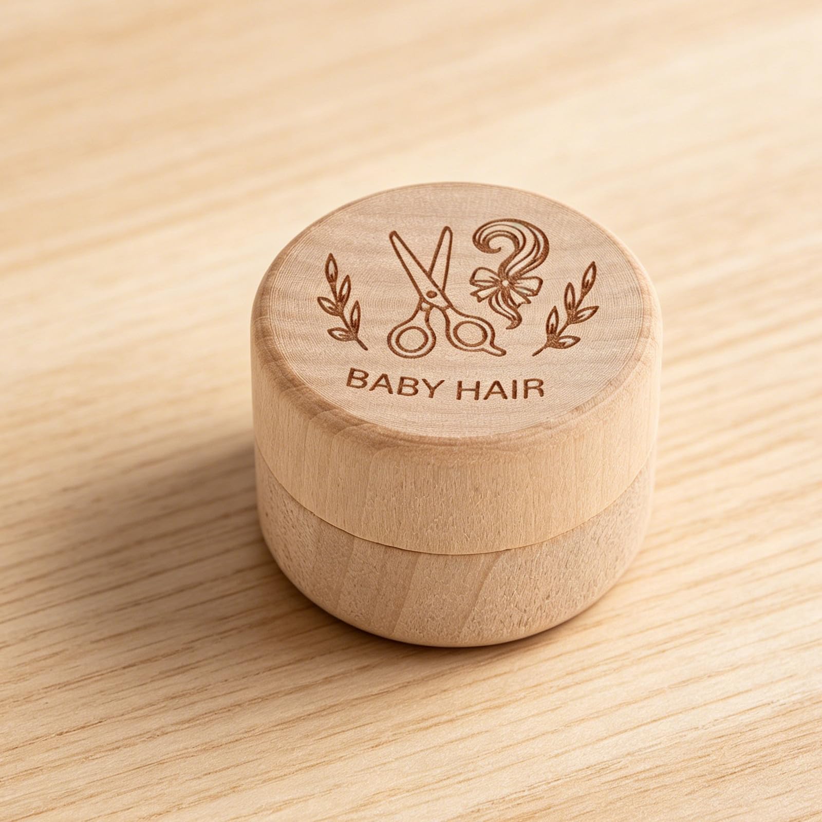 minkissy Caja de Recuerdo para Cordón Umbilical de Madera, para Guardar Pelo y Dientes de Ñiño, Adecuado para Cómoda o Mesita de Noche