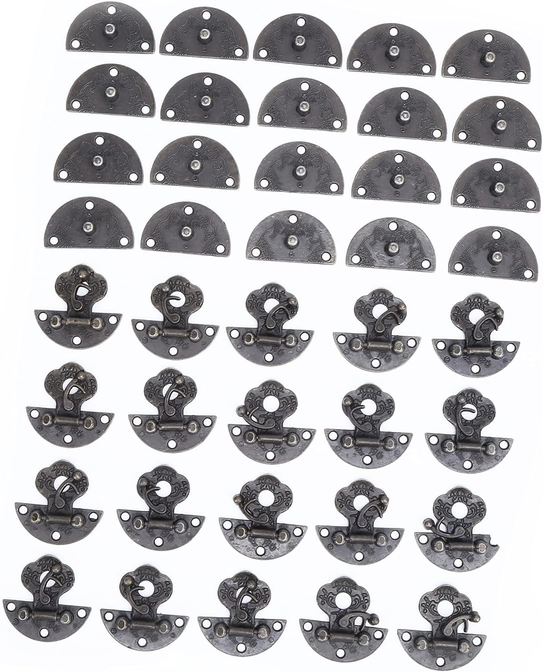 20Pcs Hasp Vintage Alloy Lock Clasp with Screws for Wooden Jewelry Box Suitcase Cabinet Not Slide Delicate HaspClasp LockJewelry Box LatchWooden LockBox ClaspCabinet