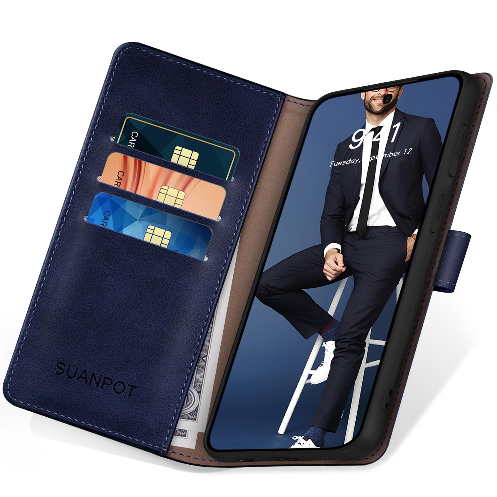 Custodia Portafoglio Sottile Con RFID Per Google Pixel 8A (2024) - Magnetica, Cavalletto E 4 Slot Carte - 2