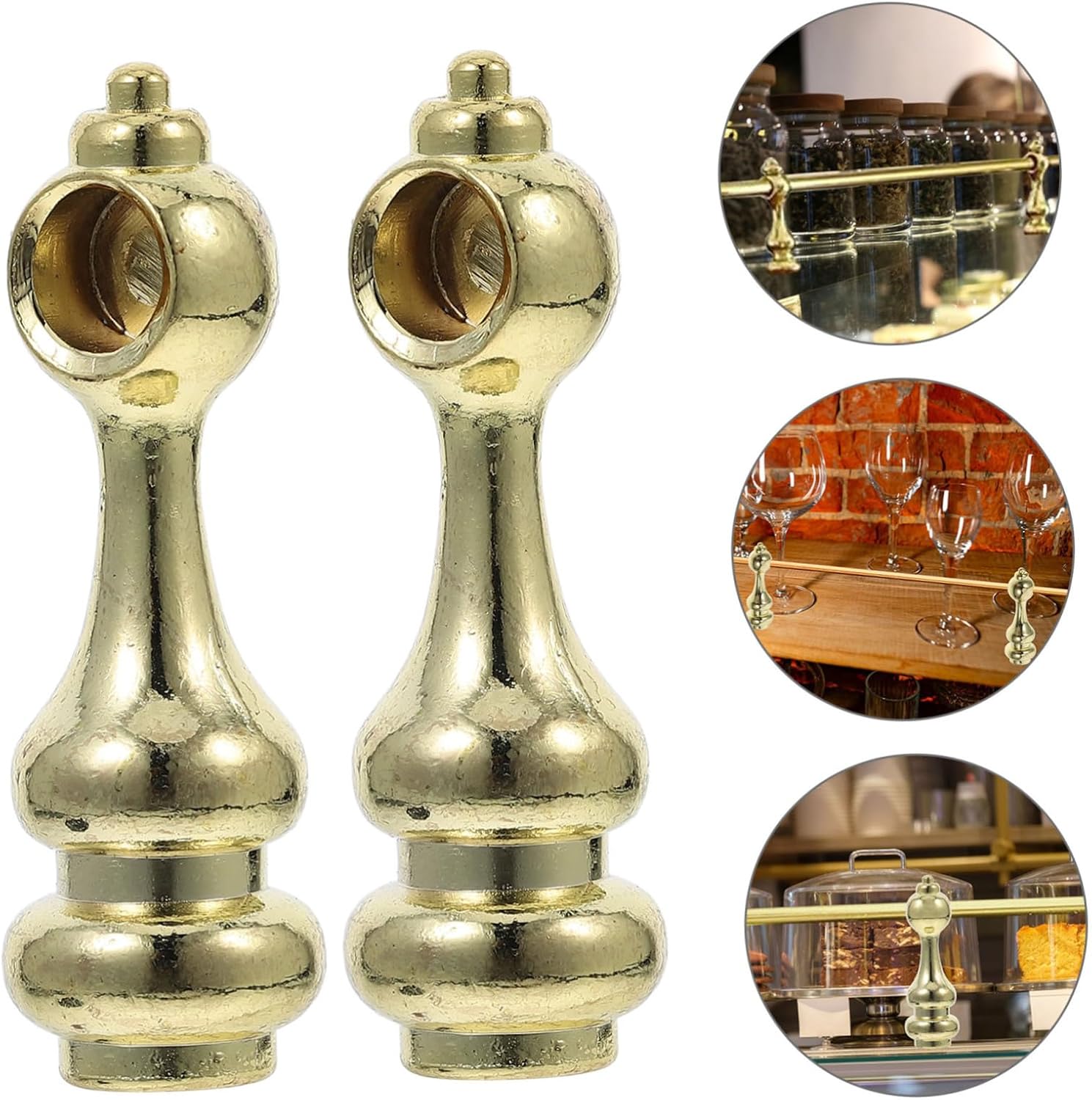 ORFOFE 2pcs Wine Cabinet Railing Connectors Decorative Hardware for Furniture Glass Guardrail Accessories Small Fencing Decor for Wine Cabinet