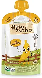 Natuzinho, Papinha Orgânica para Bebê, Sabor Banana, Sem Açúcar, Aditivos ou Conservantes, Ideal para Introdução Alimentar, 99g