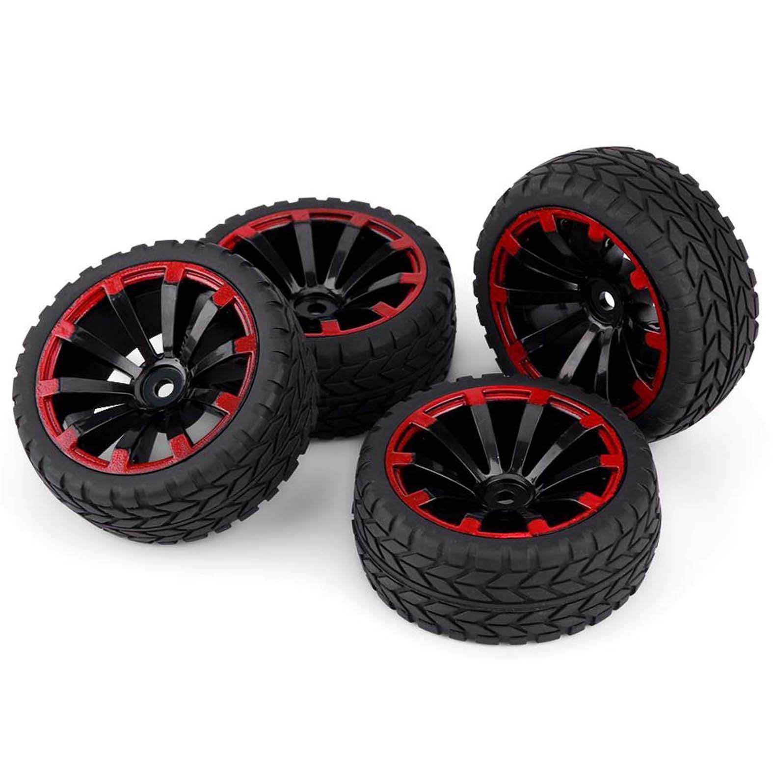 Hobbypower 4X Rubber Tires Rally Tyre Racing On-Road Wheel 12mm Hex for HSP HPI RC 1:10 Car