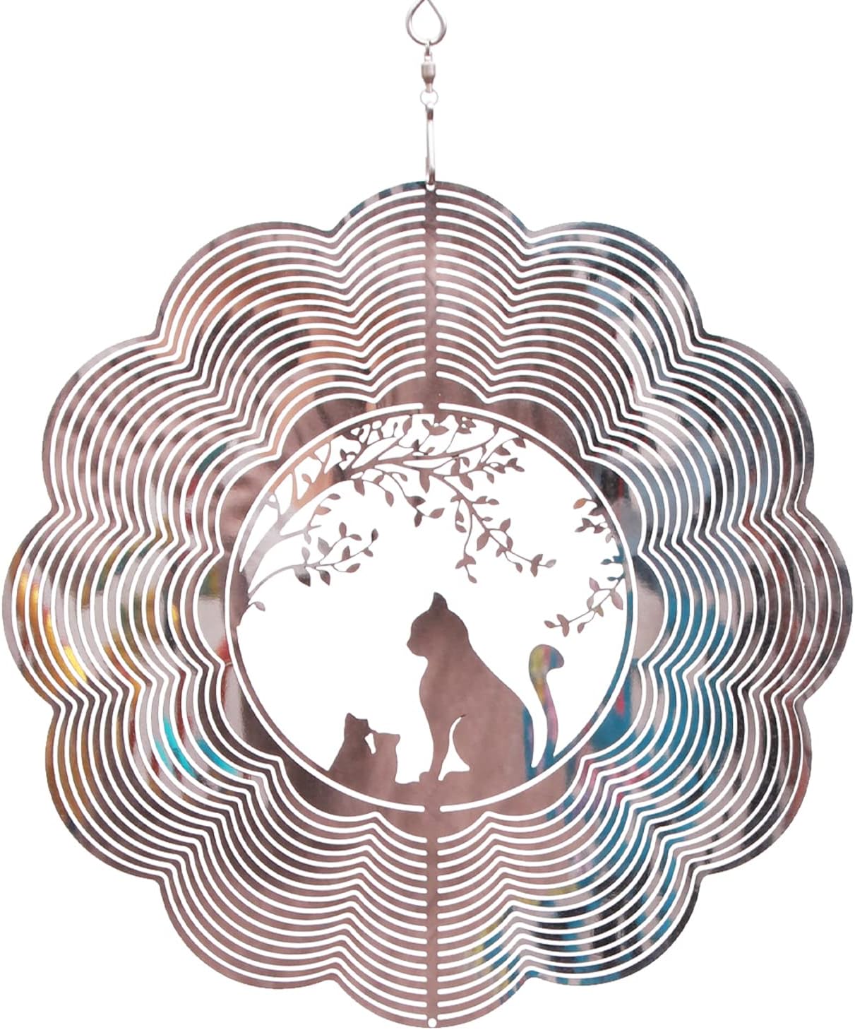 SPRING SONG Colorful Mandala Kinetic Wind Spinner for Yard and Garden Stainless Steel Spinner Indoor and Outdoor Hanging Decor Crafts Ornaments Kinetic Art Spinner Hanging Wind Spinners Decor Gifts