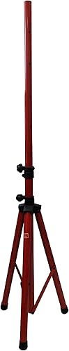 Miniatura 3 de Mr. Dj SS350R Universal Heavy Heavy Pro RED Trípode plegable DJ PA Home On Stage Altavoz Soporte de luz ajustable de 6.6 pies de altura, 3 años de