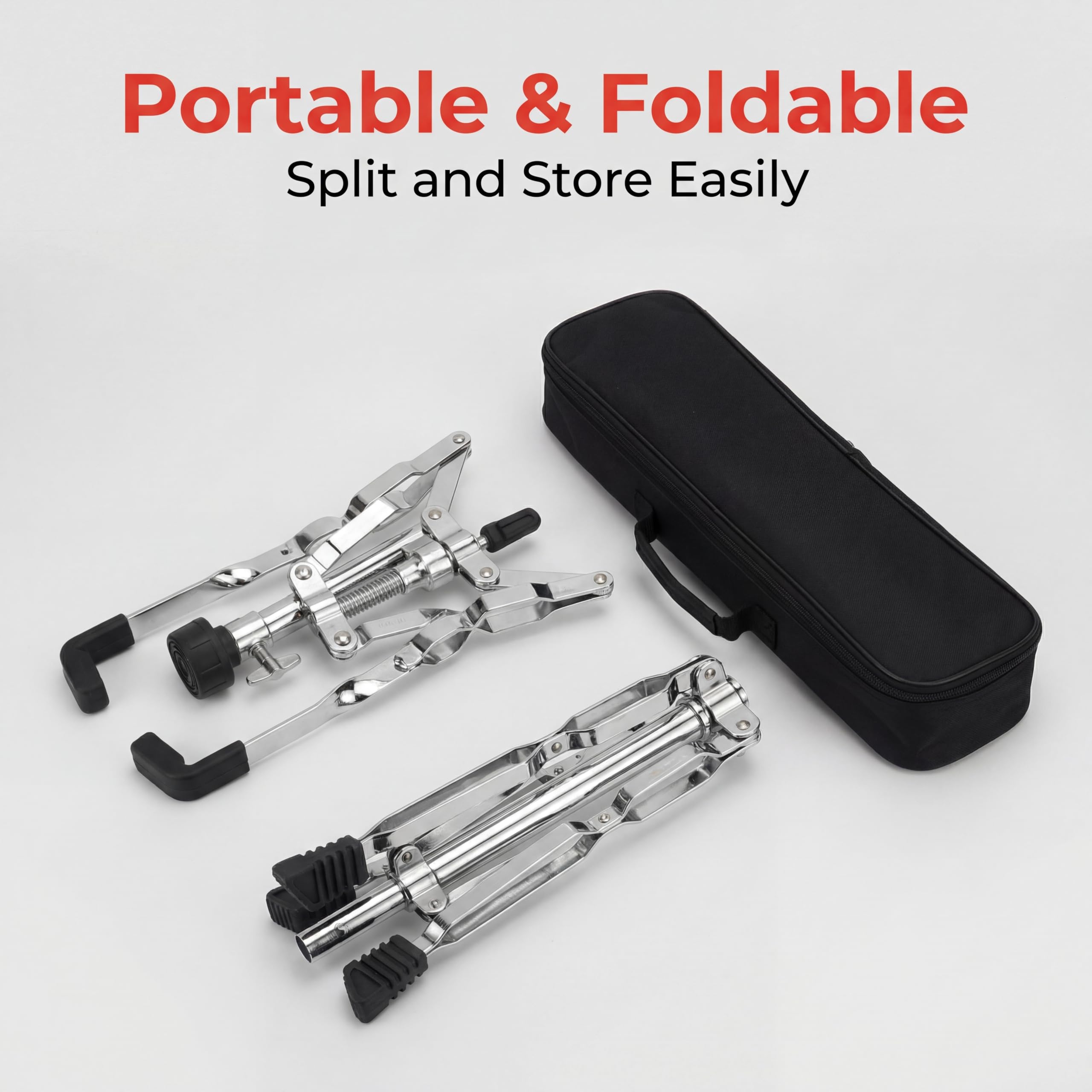 Supporto per Rullante, Supporto per Treppiede Portatile per Batteria, Supporto per Batteria Pieghevole a Doppio Rinforzo per Tamburi Tom da 0 a 15 Pollici, Altezza Regolabile da 18 a 27 Pollici