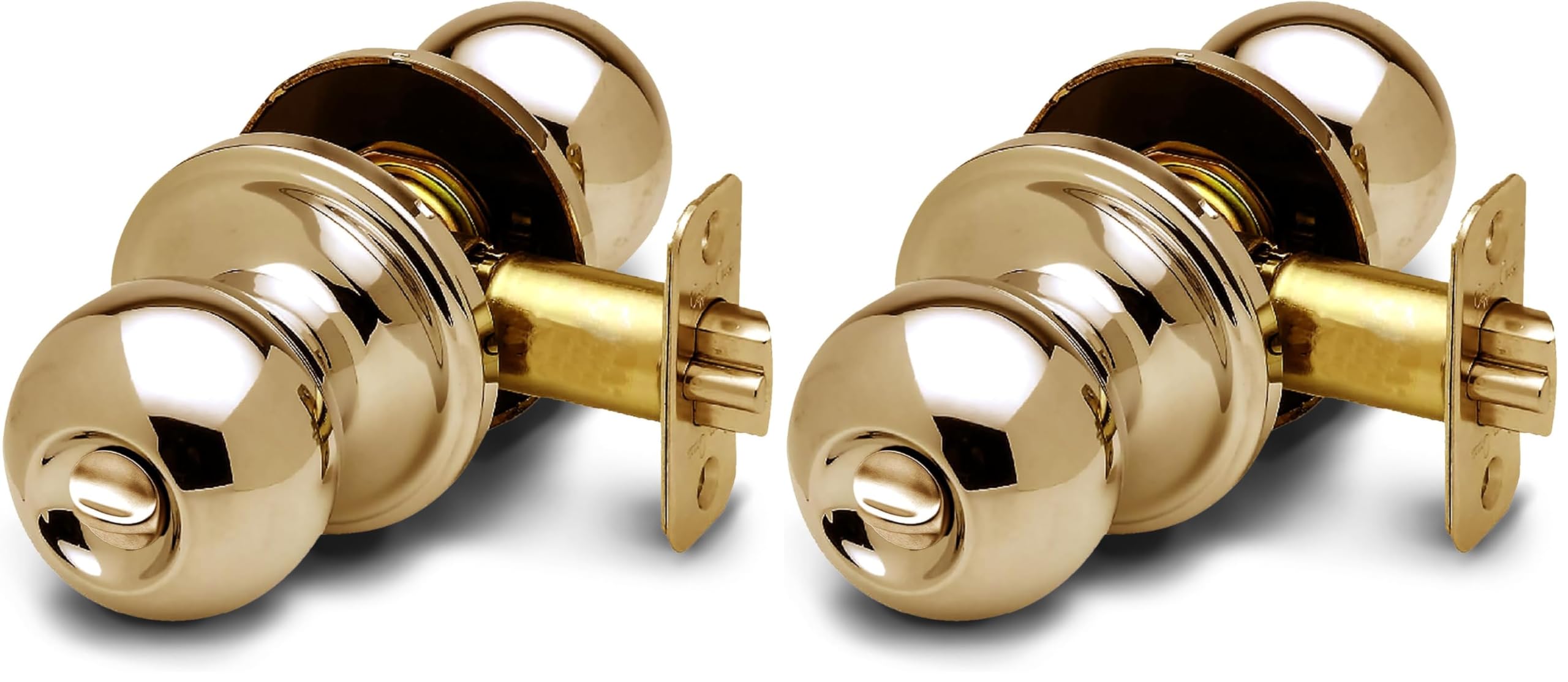 Polished Brass Keyed Entry Door Knob - DIY Install -10