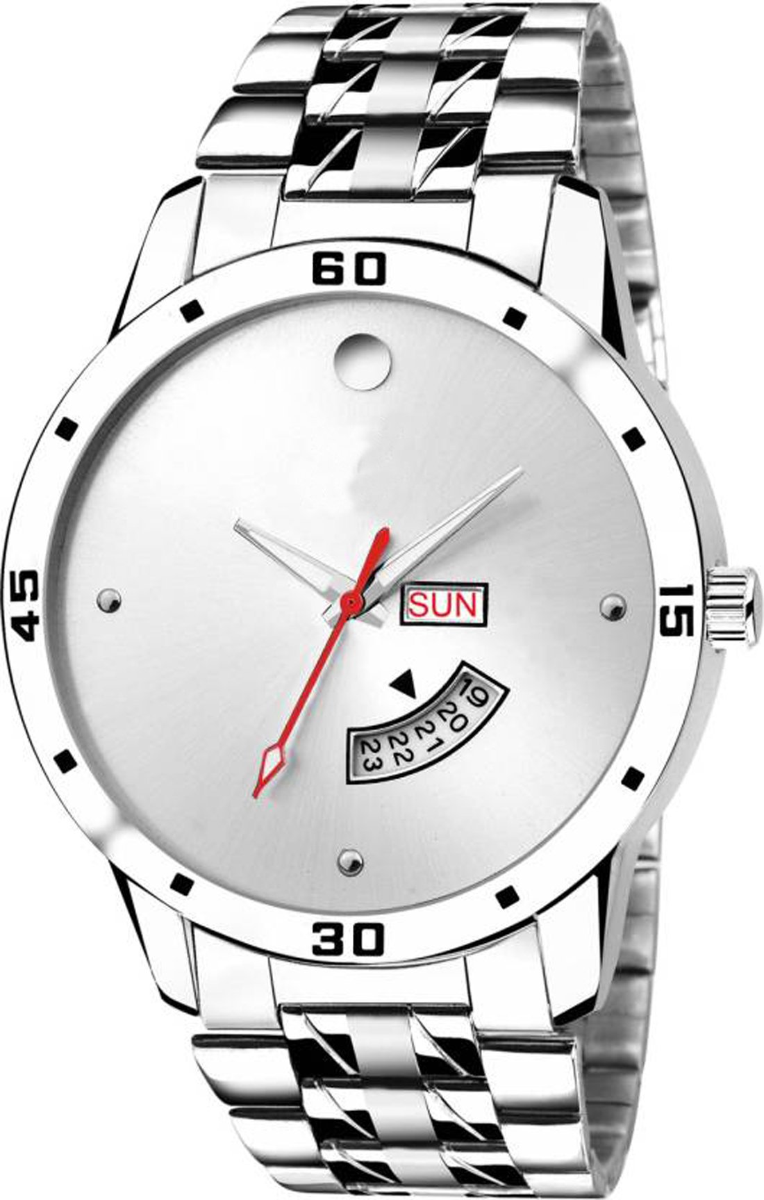 SS Collection Analogue Mens Watch (Silver Dial Black Colored Strap) (B07L4RJ176) Amazon Price History, Amazon Price Tracker