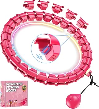 Fit Hoop Weighted Hula Pilates Circles, 32 Detachable Parts,Weight Loss Fitness Gear, Quiet Home Workout Tool